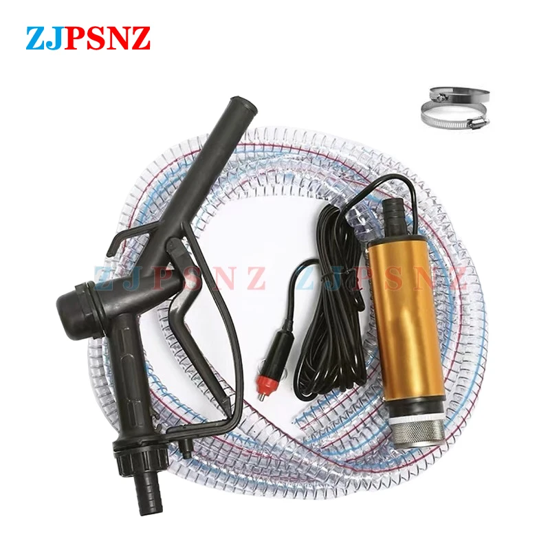 Portable Electric Submersible Pump 12V 24V Diesel Oil Water Sewage Water Transfer Pump Fuel Pump Kit for Car Camping Fishing RV