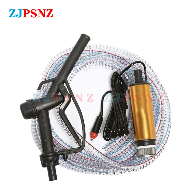 Portable Electric Submersible Pump 12V 24V Diesel Oil Water Sewage Water Transfer Pump Fuel Pump Kit for Car Camping Fishing RV