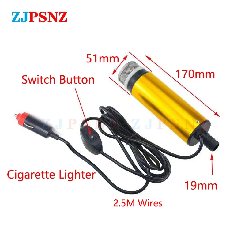 Portable Electric Submersible Pump 12V 24V Diesel Oil Water Sewage Water Transfer Pump Fuel Pump Kit for Car Camping Fishing RV