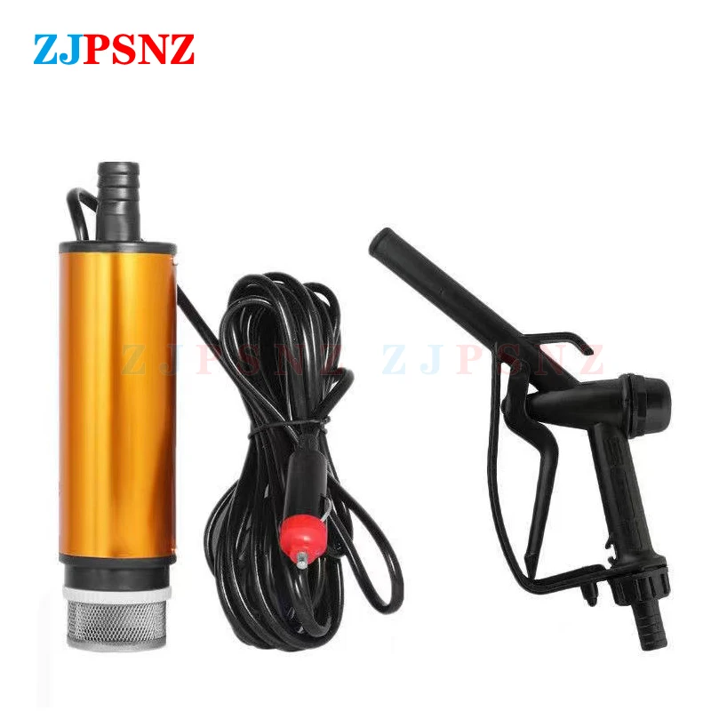 Portable Electric Submersible Pump 12V 24V Diesel Oil Water Sewage Water Transfer Pump Fuel Pump Kit for Car Camping Fishing RV