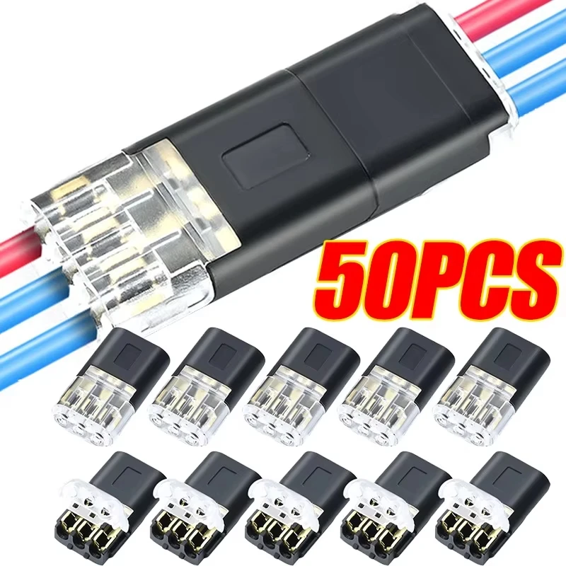 100pcs Electric Wire Connector No Strip Quick Dual Line Cable Interconnection Detachable Automotive Terminal Plug