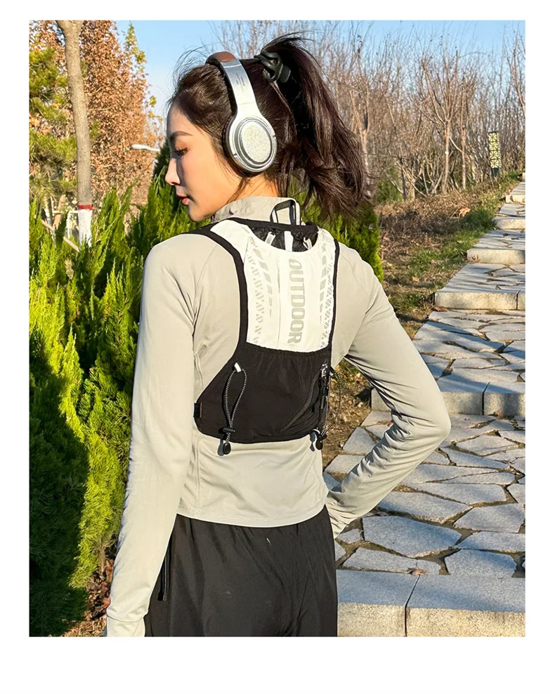 Reflective Running Hydration Vest Cycling Backpack for Outdoor Sports Climbing Hiking Mtb Road Bike - Adjustable Vest Bag