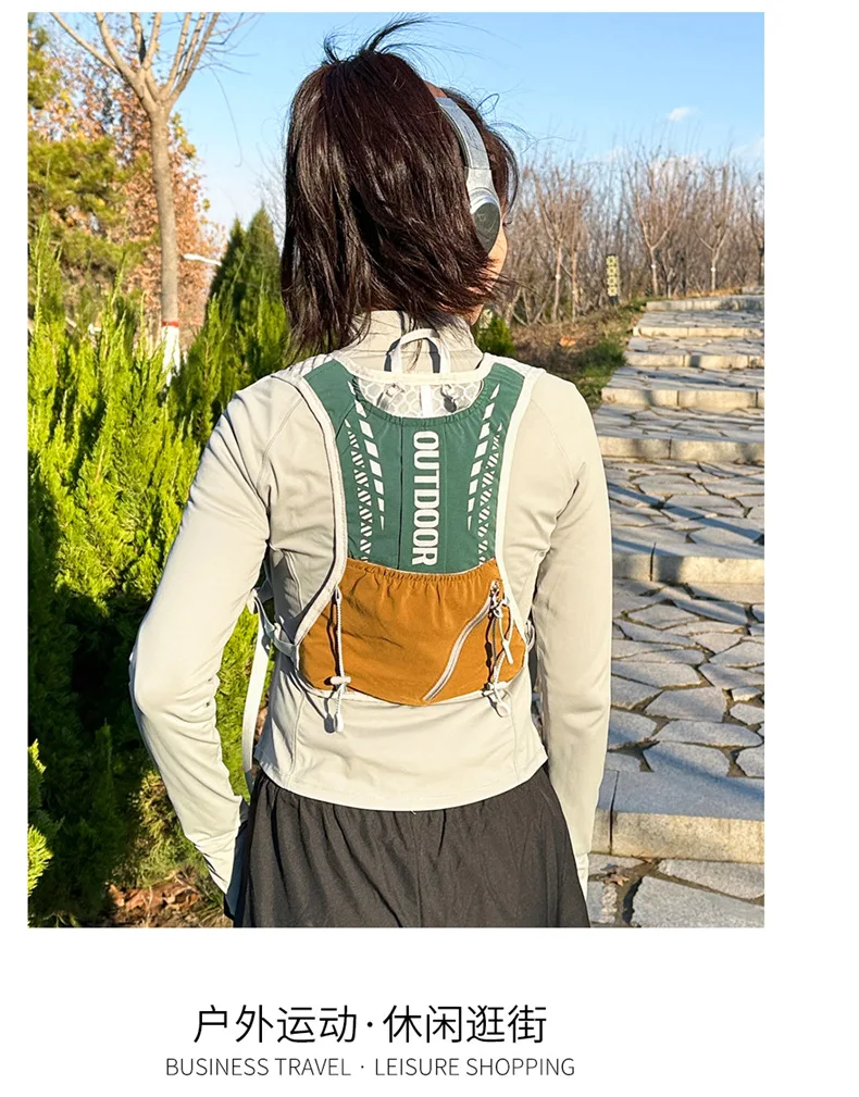 Reflective Running Hydration Vest Cycling Backpack for Outdoor Sports Climbing Hiking Mtb Road Bike - Adjustable Vest Bag