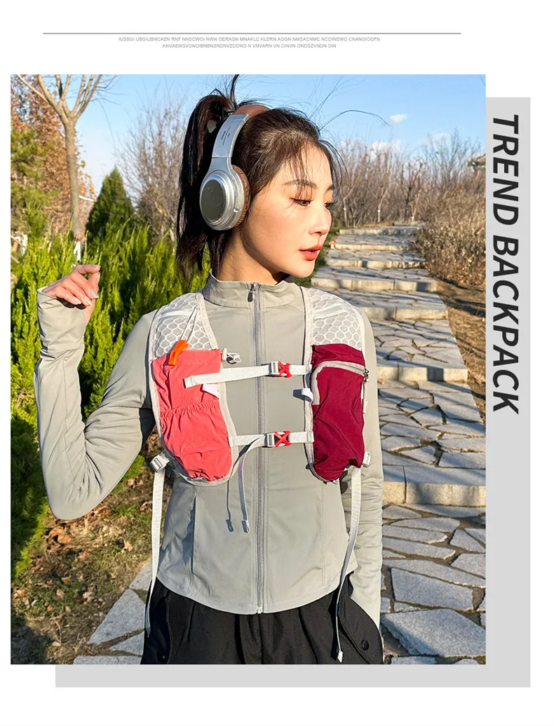 Reflective Running Hydration Vest Cycling Backpack for Outdoor Sports Climbing Hiking Mtb Road Bike - Adjustable Vest Bag