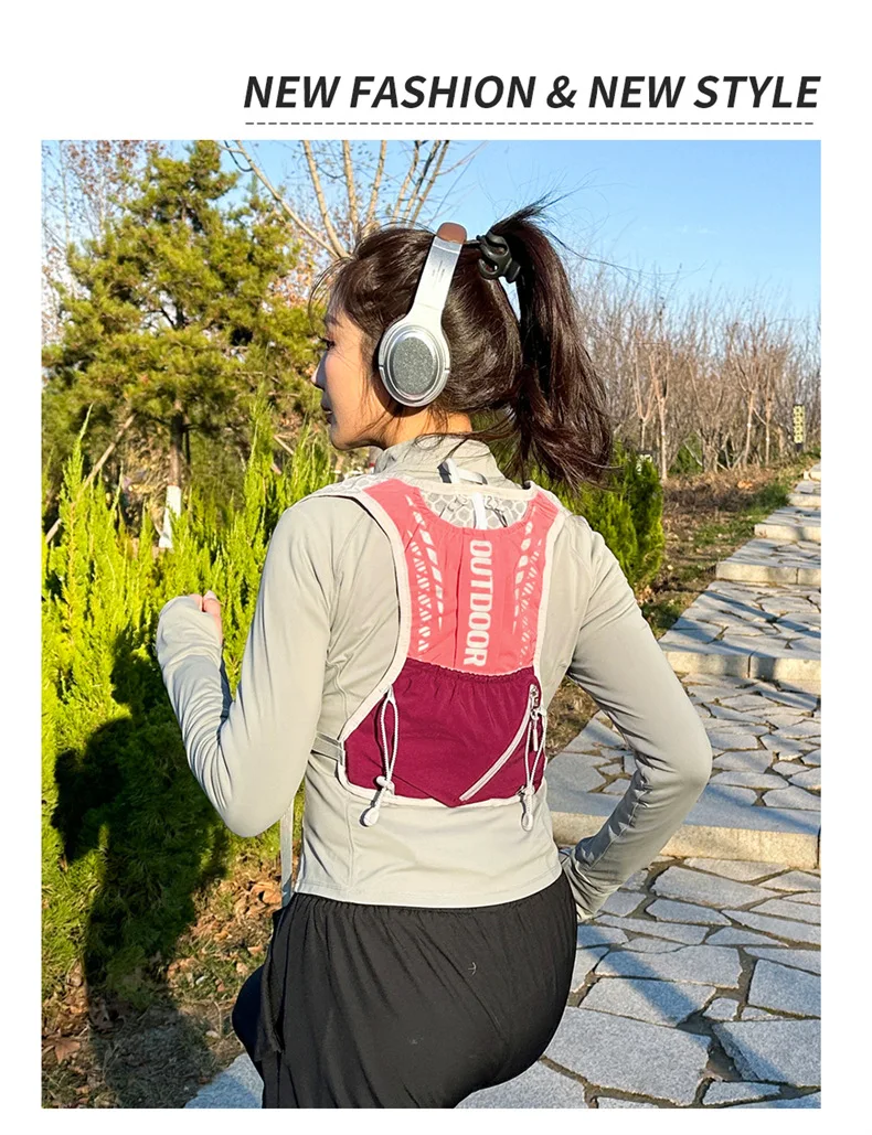 Reflective Running Hydration Vest Cycling Backpack for Outdoor Sports Climbing Hiking Mtb Road Bike - Adjustable Vest Bag