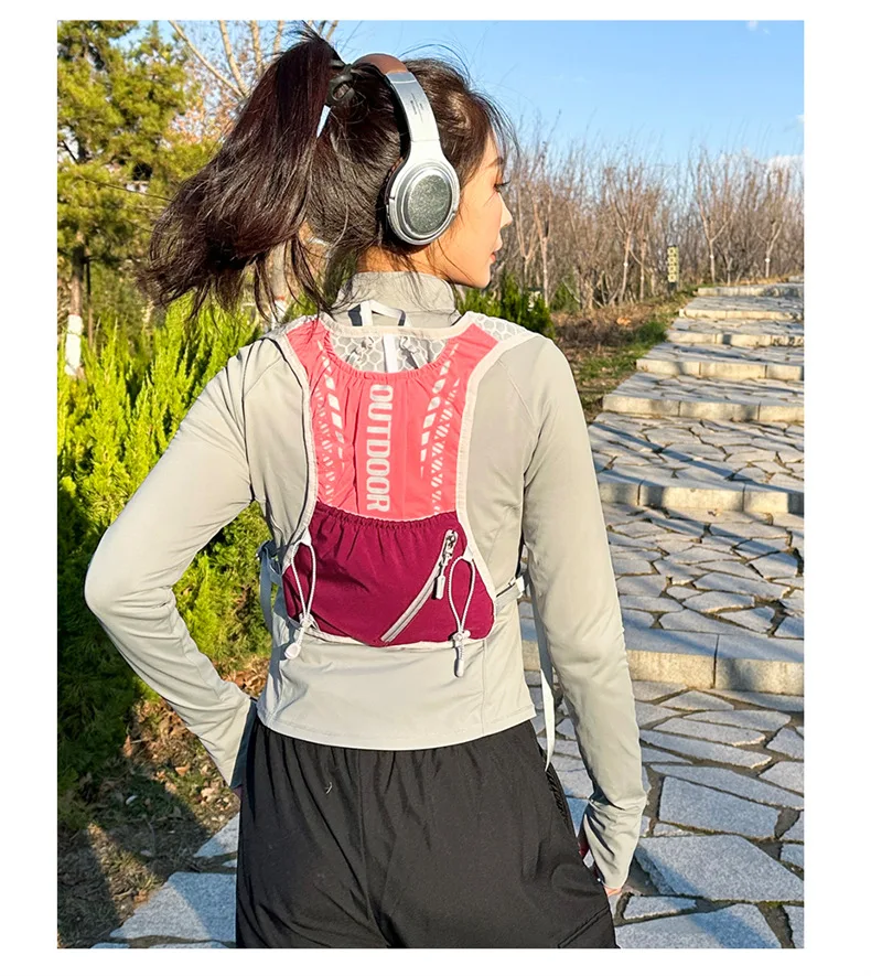 Reflective Running Hydration Vest Cycling Backpack for Outdoor Sports Climbing Hiking Mtb Road Bike - Adjustable Vest Bag