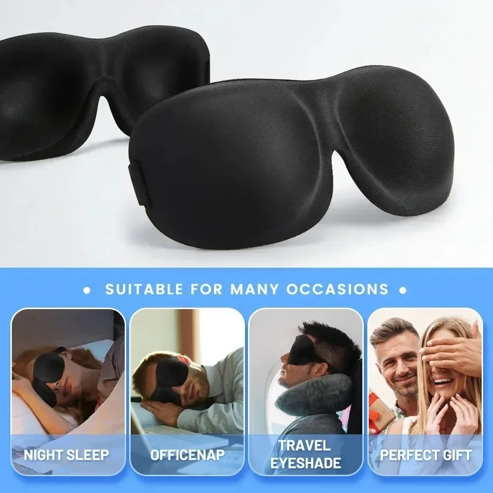 Hot 3D Non-Marking Three-Dimensional Eye Mask Without Nose Simple Solid Color Blackout Sleep Mask Students Lunch Break Eye Masks