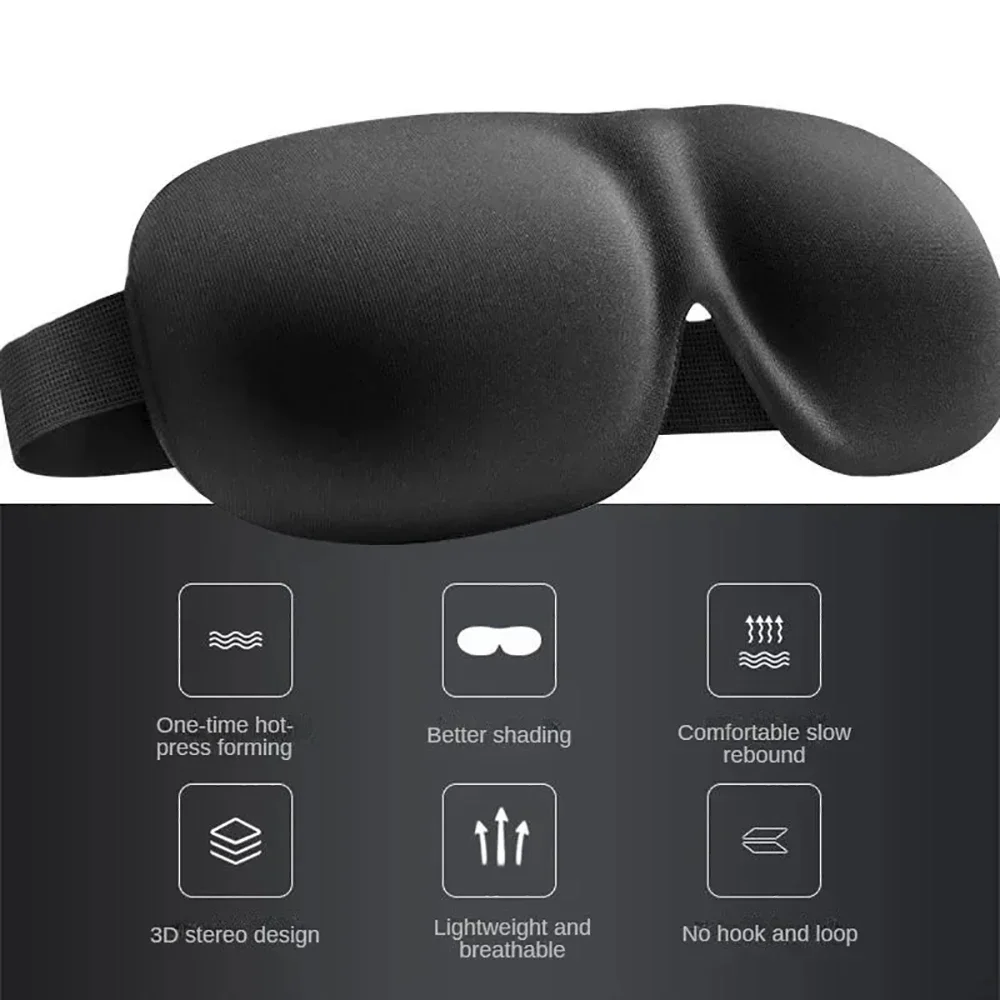 Hot 3D Non-Marking Three-Dimensional Eye Mask Without Nose Simple Solid Color Blackout Sleep Mask Students Lunch Break Eye Masks