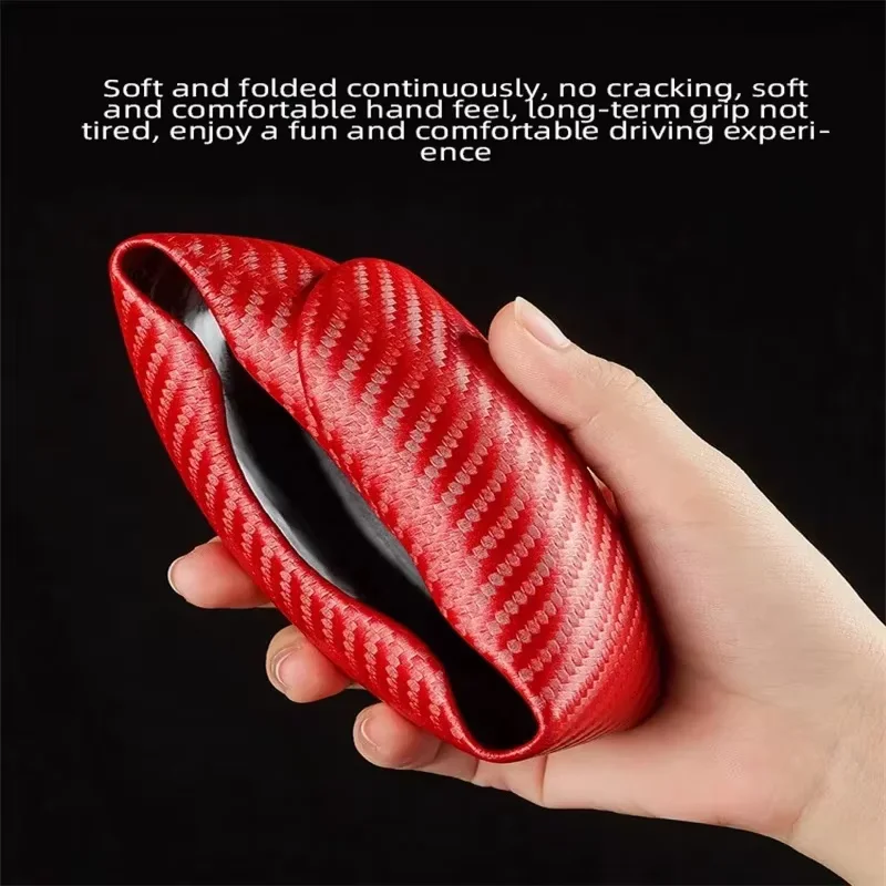 2/3PCS Carbon Fiber Universal Car Steering Wheel Booster Cover Non-Slip Auto Interior Decoration Accessories for Auto Deco