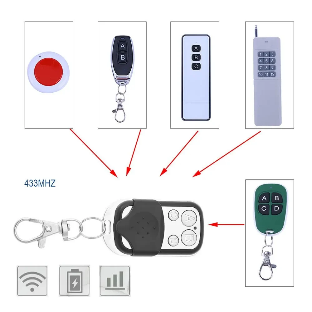 4Button 433MHz Universal Metal Push Button Remote Control Transmitter ABCD / Lock Unlock 4 Buttons Garage Door Opener Remote