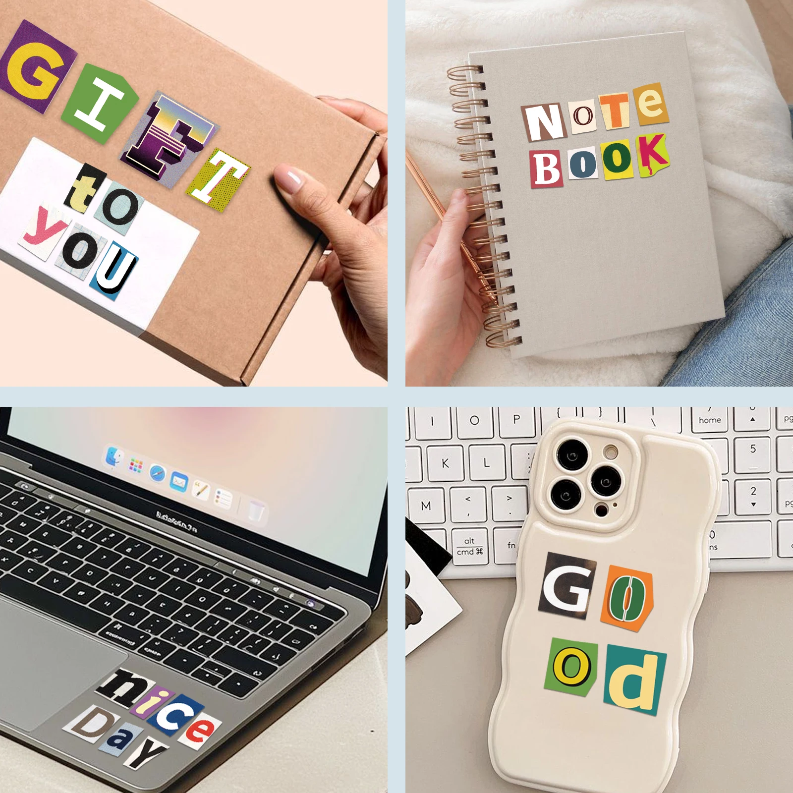 28 Sheets 1000+ Pcs Colorful Letter Collage Stickers, Self Adhesive Big Alphabet Stickers, You Can Freely Combine Words