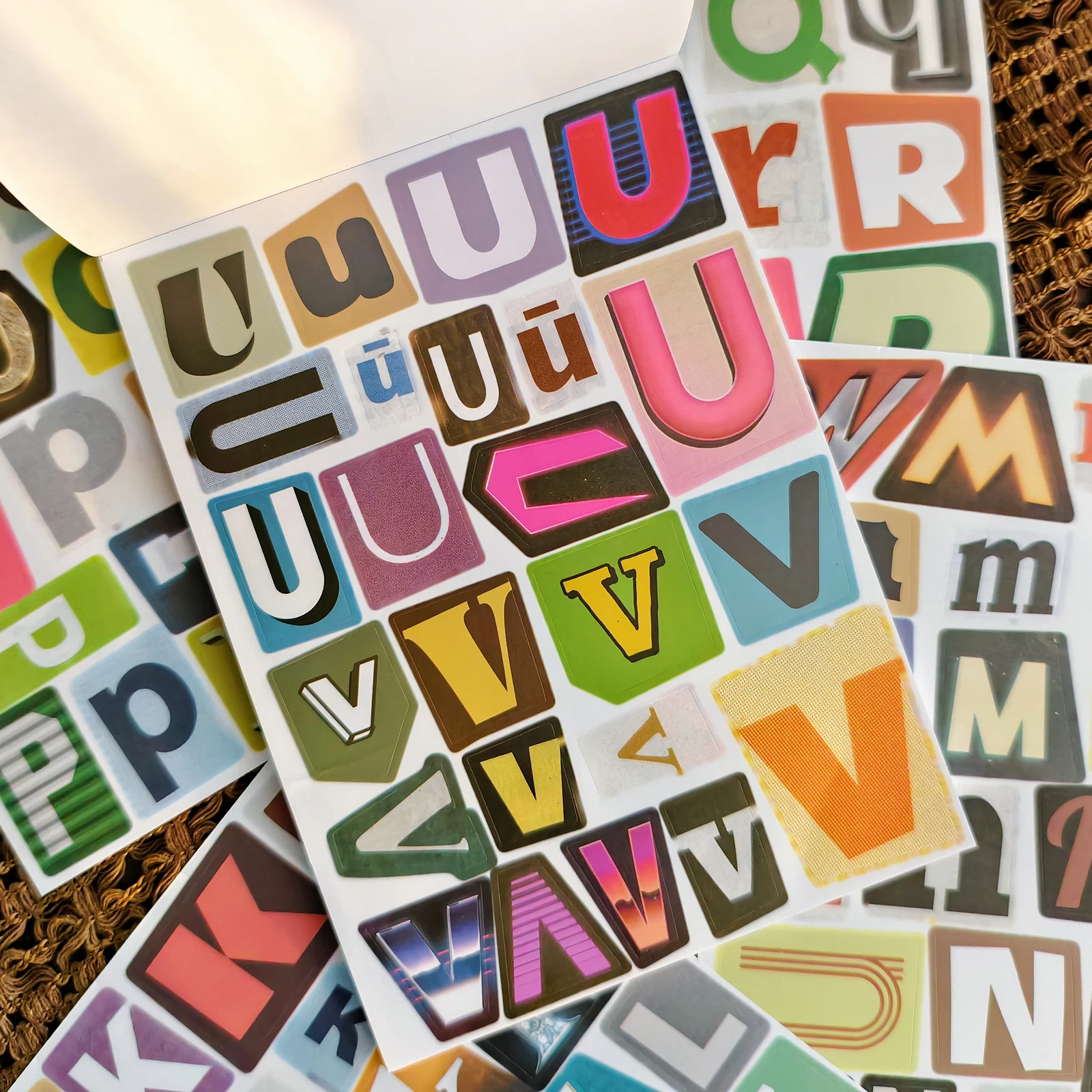 28 Sheets 1000+ Pcs Colorful Letter Collage Stickers, Self Adhesive Big Alphabet Stickers, You Can Freely Combine Words