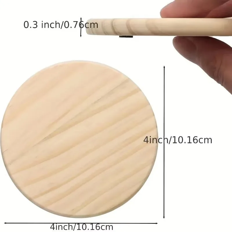 3/5/10pcs Set of Unfinished Round Wooden Coasters for DIY Crafts and Home Decor 4-Inch Diameter, Natural Wood Material, Perfect