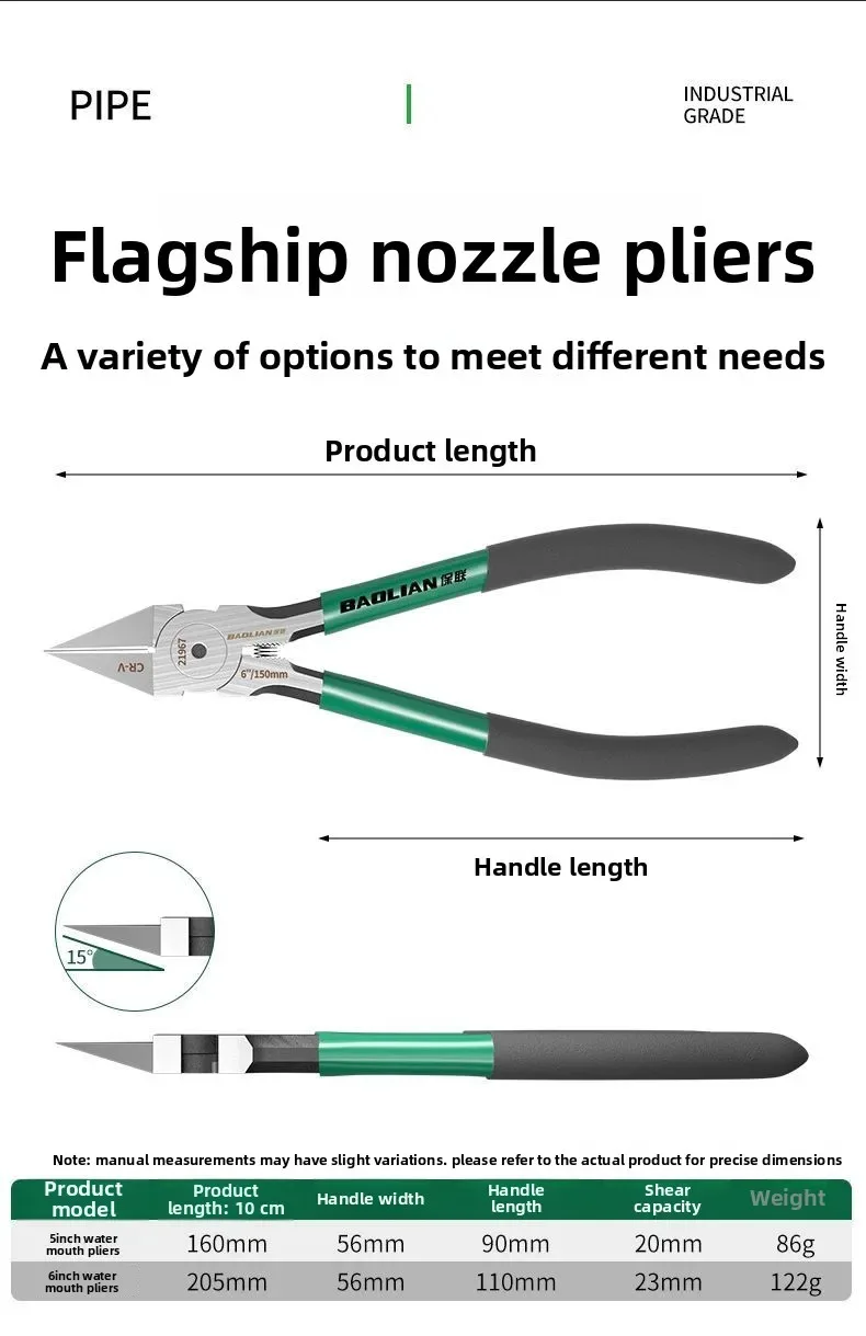 Baolian Industrial Grade Special Sharp Side Mouth Pliers,High Hardness Electrician Small Diagonal Pliers,Electrician Manual Tool