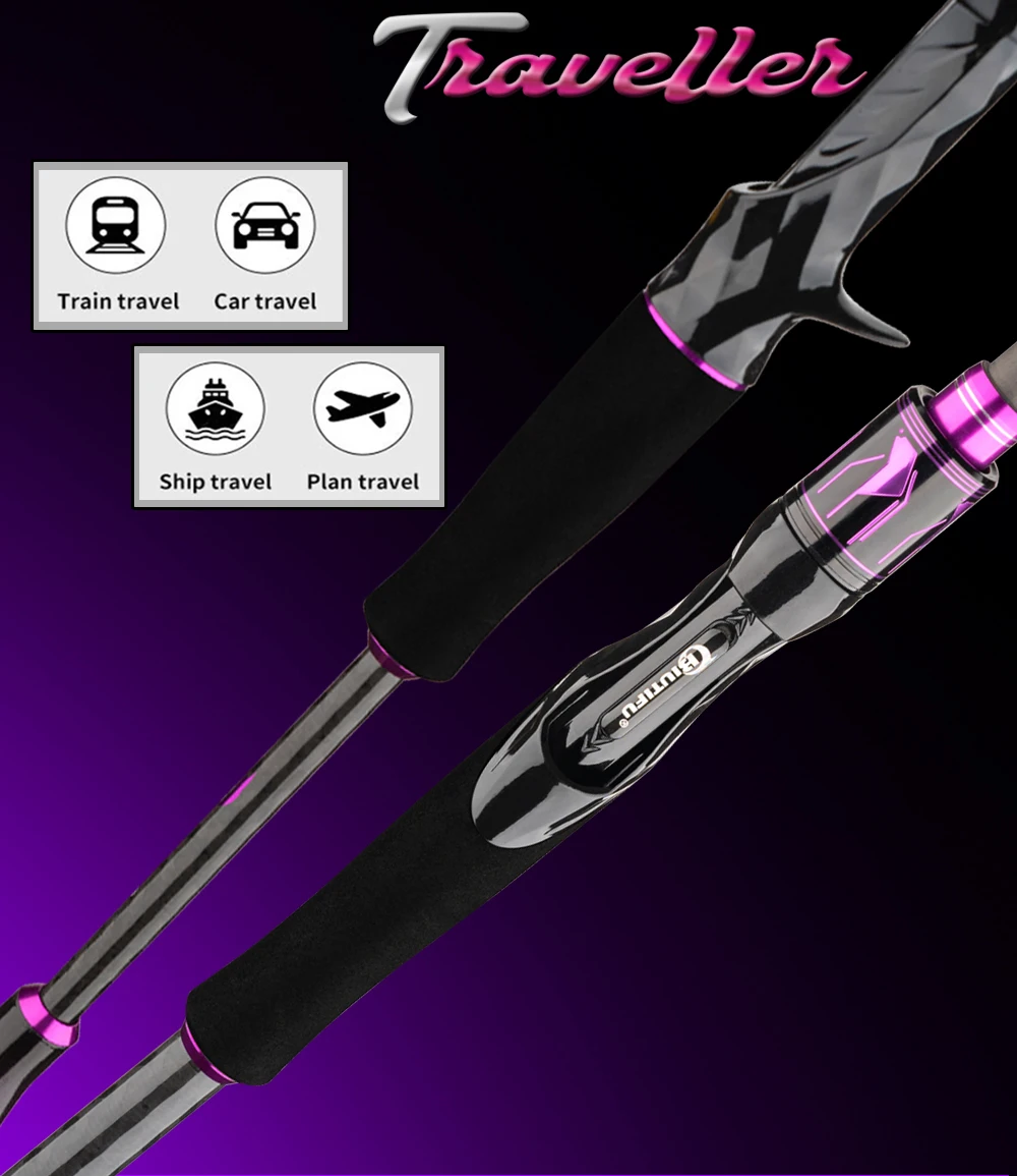 BIUTIFU Traveller+ Spinning Casting Lure Fishing Rod 2.1/2.7/3.3m T1000 Carbon Baitcasting 5-60g Length Adjustable With Tube Bag
