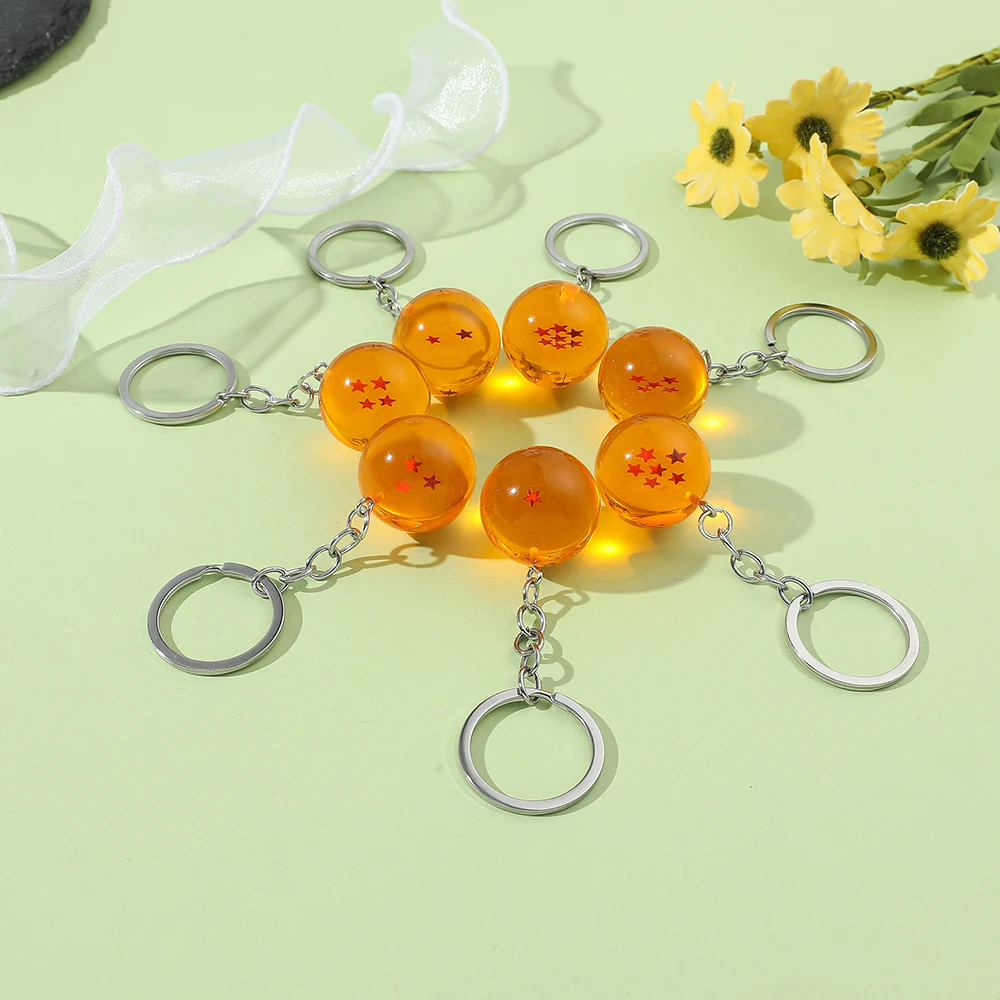 Japanese Cartoon Dragon Ball Keychain Figurine Toy Key Ring Pendant Car Keychain Gift Accessory