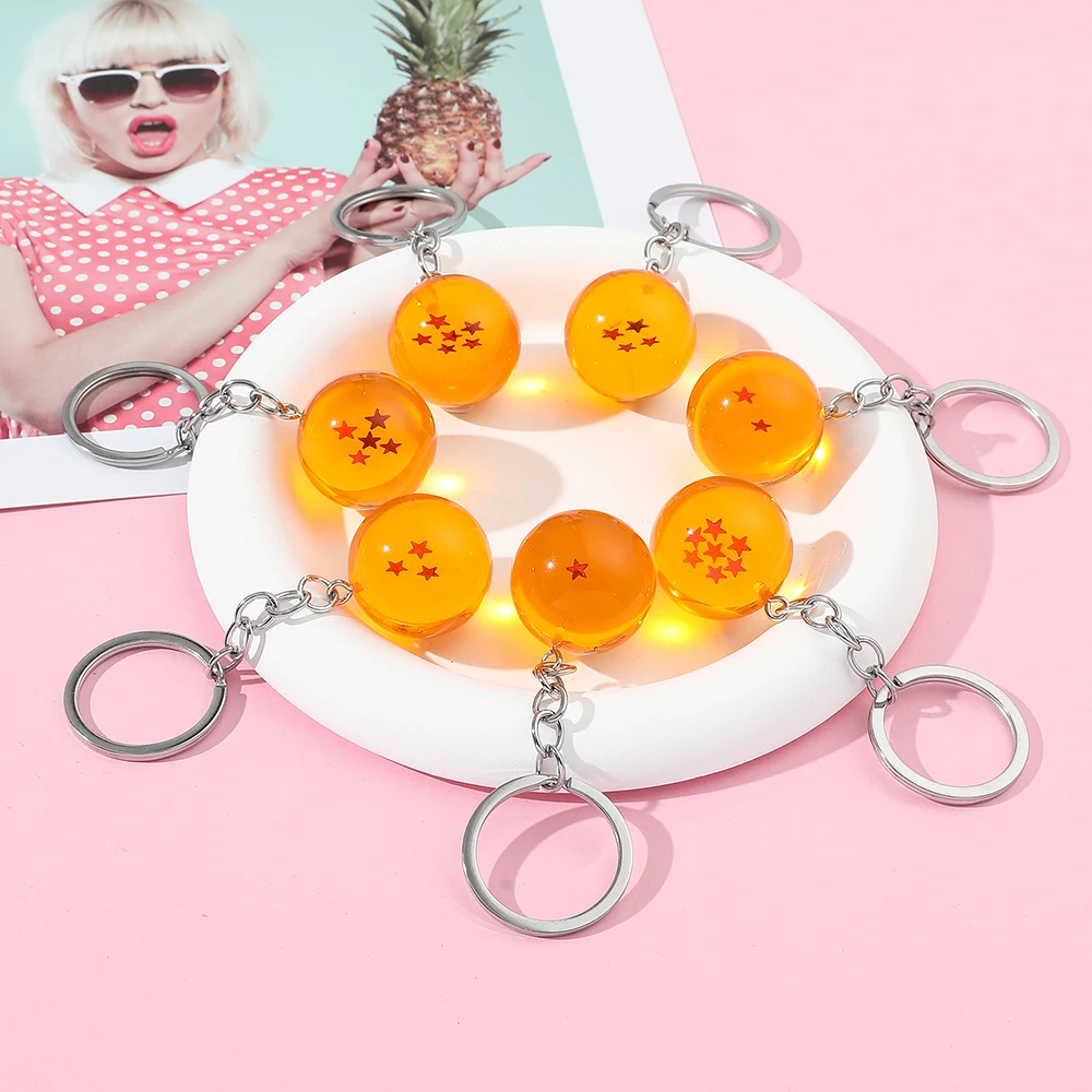 Japanese Cartoon Dragon Ball Keychain Figurine Toy Key Ring Pendant Car Keychain Gift Accessory