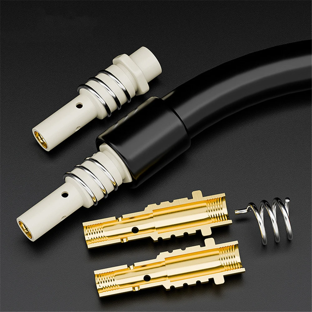 6PCS/Pack, MB-15AK 15AK Coated Welding Tool 0.8mm 1.0mm 1.2mm Purple Copper Conductive Coating Nozzle Insulating Sleeve Connecti