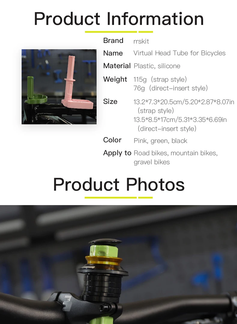 RRSKIT Virtual Head Tube For Bicycle Apply To Road Mountain Bike Gravel Cycling Ultralight Virtual Head Tube Bicycle Repair Tool