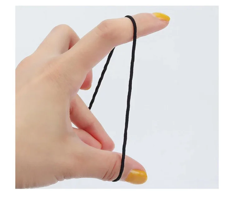 98/200Pcs Women's Black Elastic Headband Girls' Hair Rope Solid Color Ponytail Clip Simple and Durable Girls' Hair Accessories