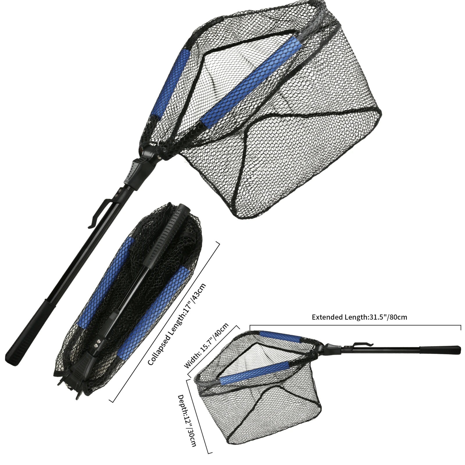 Retractable Landing Net Folding 1.9m/1.5m/1.3m Telescopic Fishing Net Outdoor Sea Mesh Portable Hand Dip Net For Carp Fly Fun