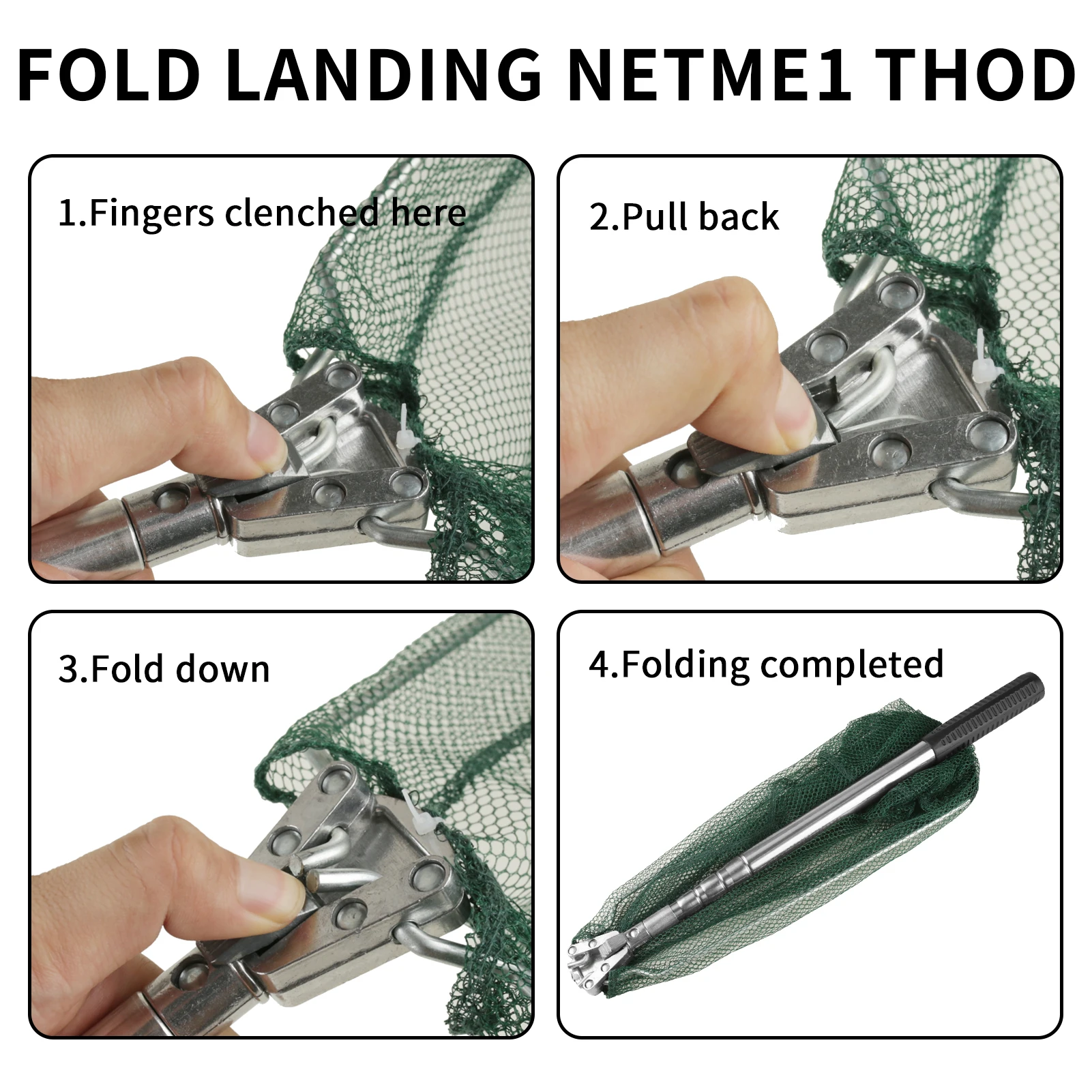 Retractable Landing Net Folding 1.9m/1.5m/1.3m Telescopic Fishing Net Outdoor Sea Mesh Portable Hand Dip Net For Carp Fly Fun