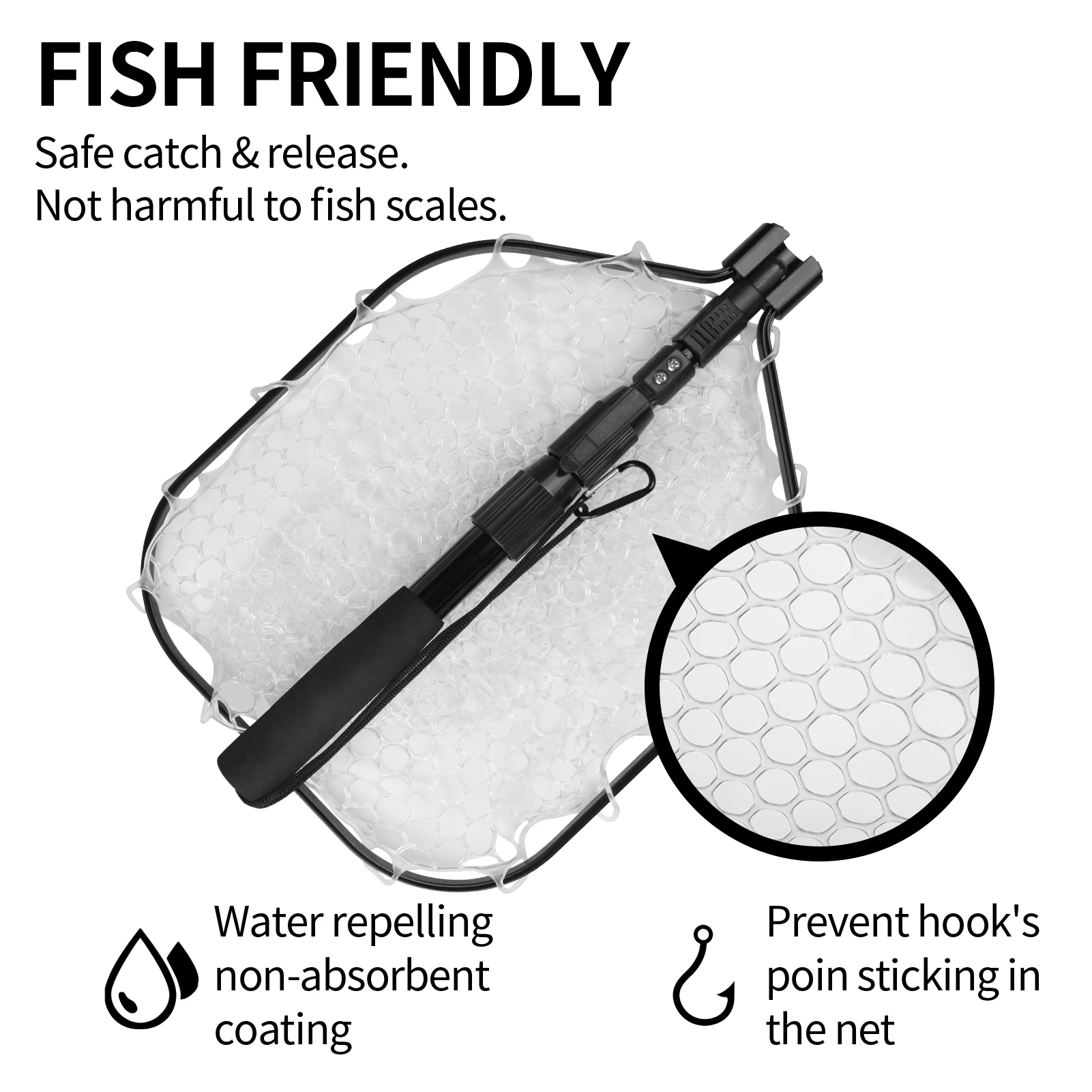 Retractable Landing Net Folding 1.9m/1.5m/1.3m Telescopic Fishing Net Outdoor Sea Mesh Portable Hand Dip Net For Carp Fly Fun