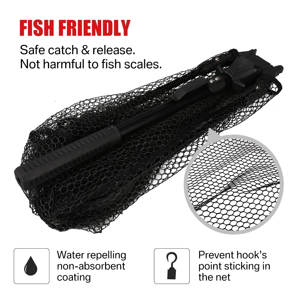 Retractable Landing Net Folding 1.9m/1.5m/1.3m Telescopic Fishing Net Outdoor Sea Mesh Portable Hand Dip Net For Carp Fly Fun