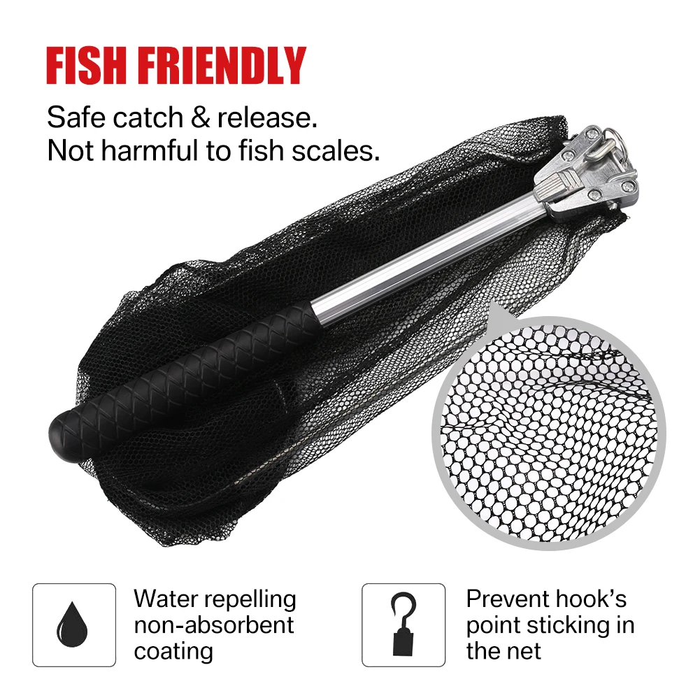 Retractable Landing Net Folding 1.9m/1.5m/1.3m Telescopic Fishing Net Outdoor Sea Mesh Portable Hand Dip Net For Carp Fly Fun