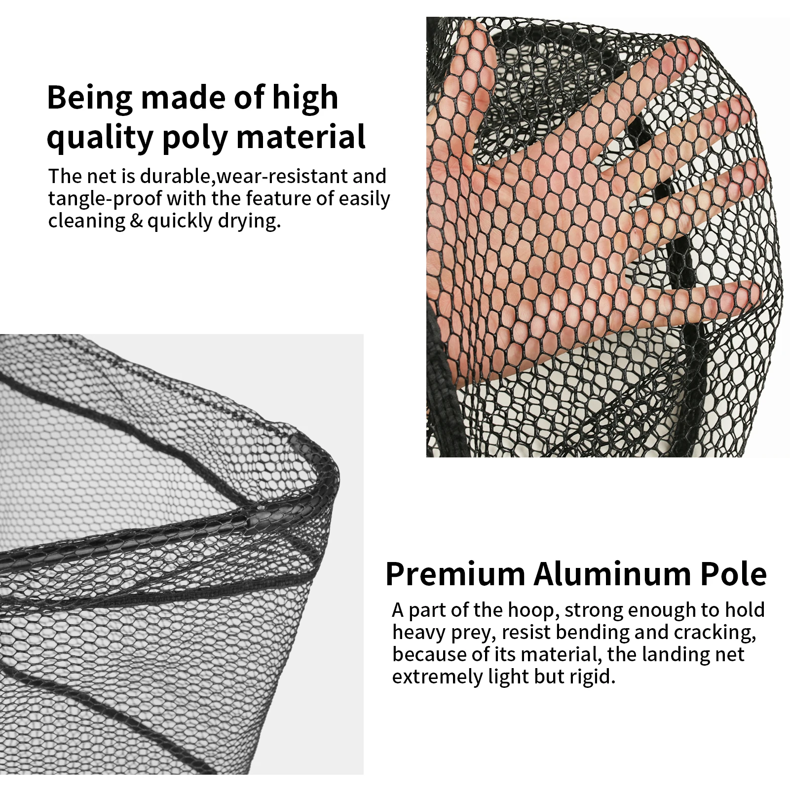 Retractable Landing Net Folding 1.9m/1.5m/1.3m Telescopic Fishing Net Outdoor Sea Mesh Portable Hand Dip Net For Carp Fly Fun