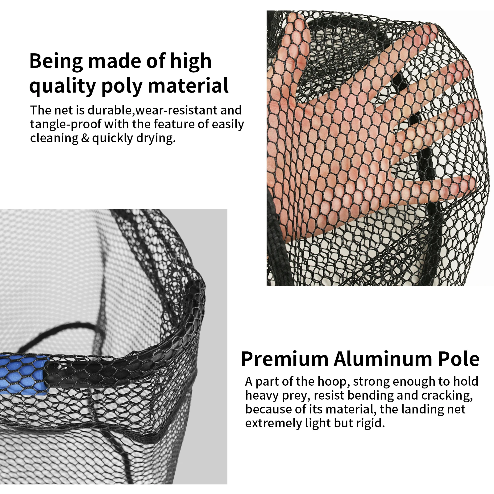 Retractable Landing Net Folding 1.9m/1.5m/1.3m Telescopic Fishing Net Outdoor Sea Mesh Portable Hand Dip Net For Carp Fly Fun
