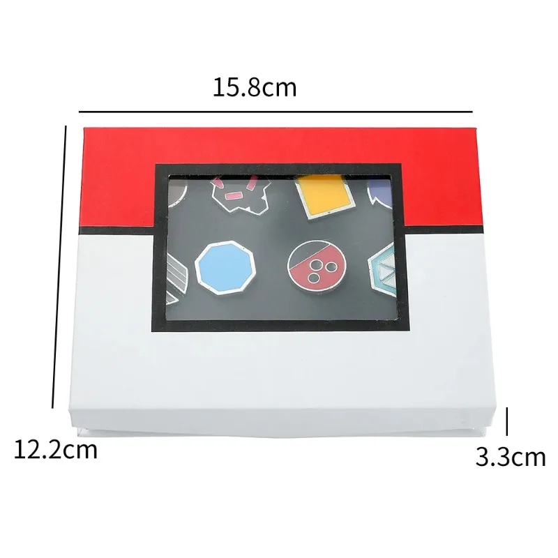 Gym Badges Box Set Kanto Johto Hoenn Sinnoh Unova Kalos Orange Islands Pins Brooches Collectible Toys for Gift
