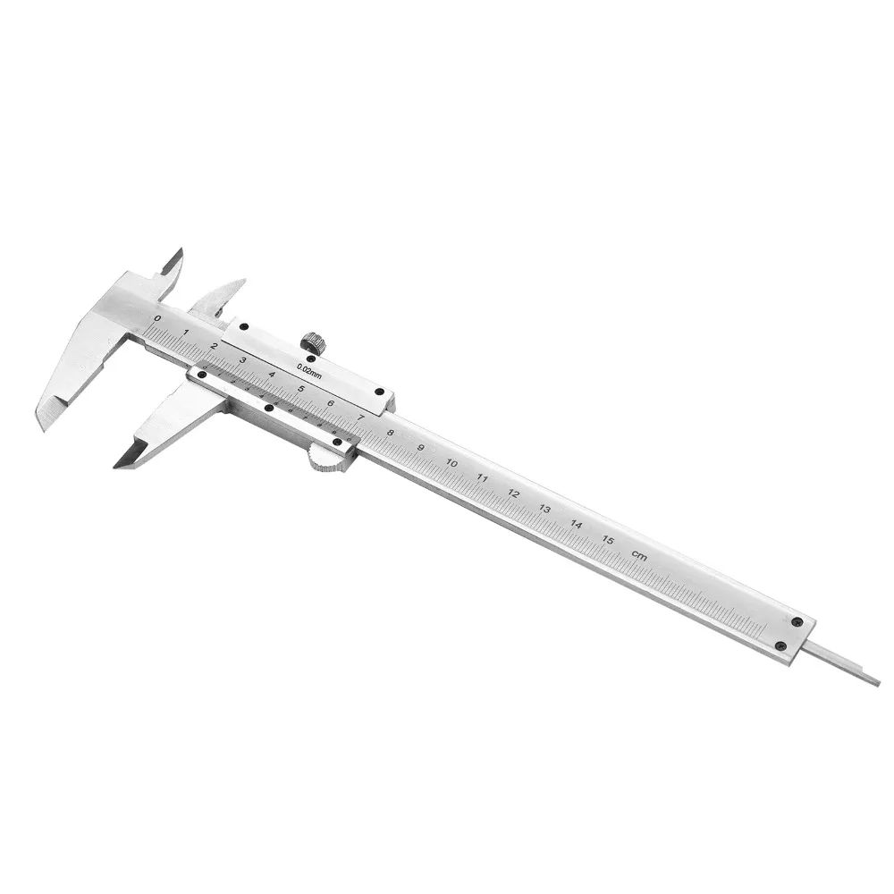 0-150mm 0-6 Inch Vernier Caliper High Accuracy Stainless Steel Plastic Gauge Measuring Tool Inside Outside Depth Micrometer