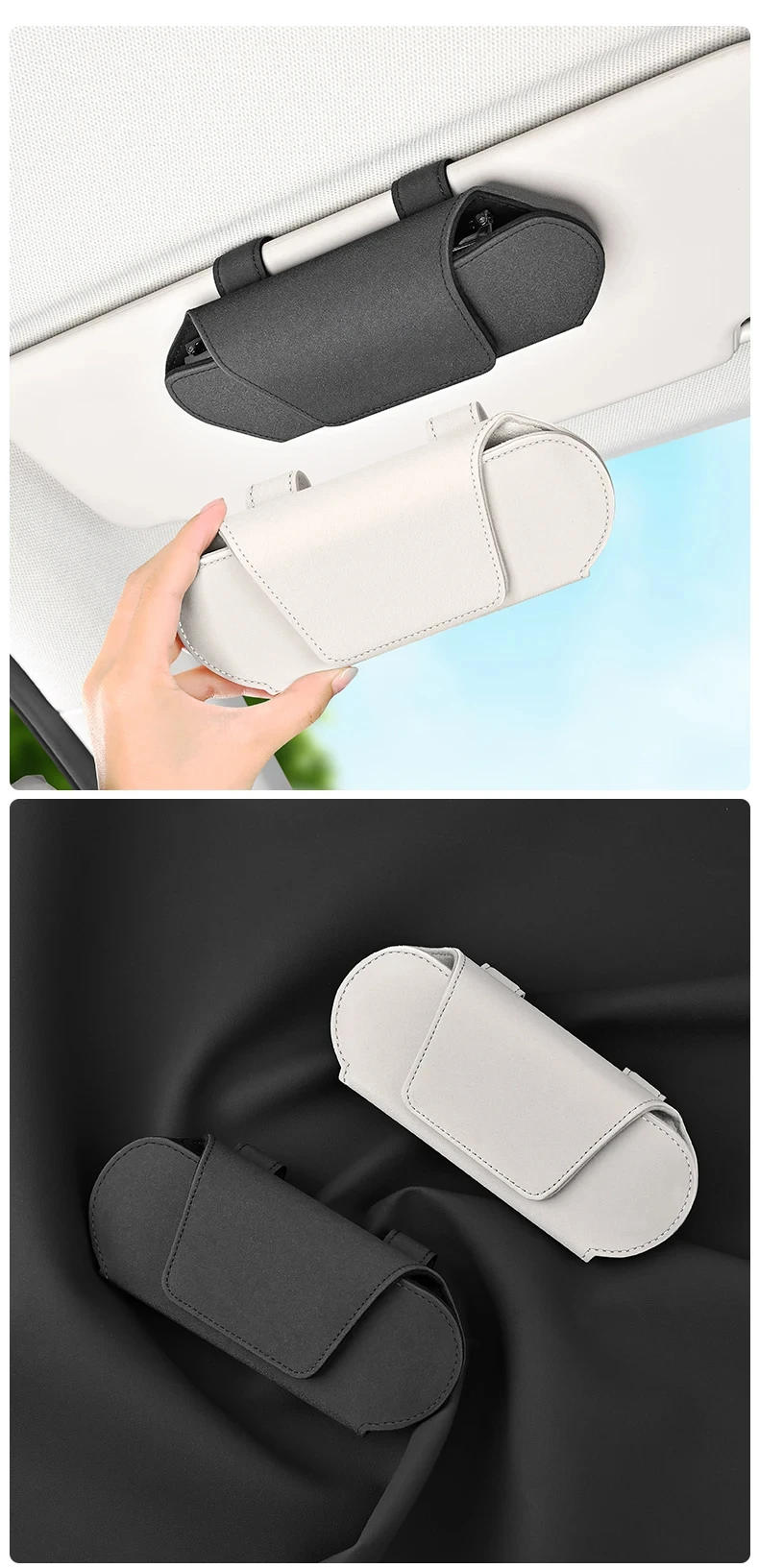 Magnetic Suction Car Glasses Case Car Sun Visor Storage Holder Car Interior High-end Sunglasses Box Auto Interior Accessories