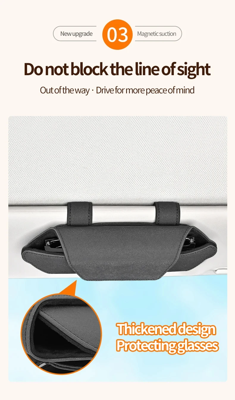 Magnetic Suction Car Glasses Case Car Sun Visor Storage Holder Car Interior High-end Sunglasses Box Auto Interior Accessories