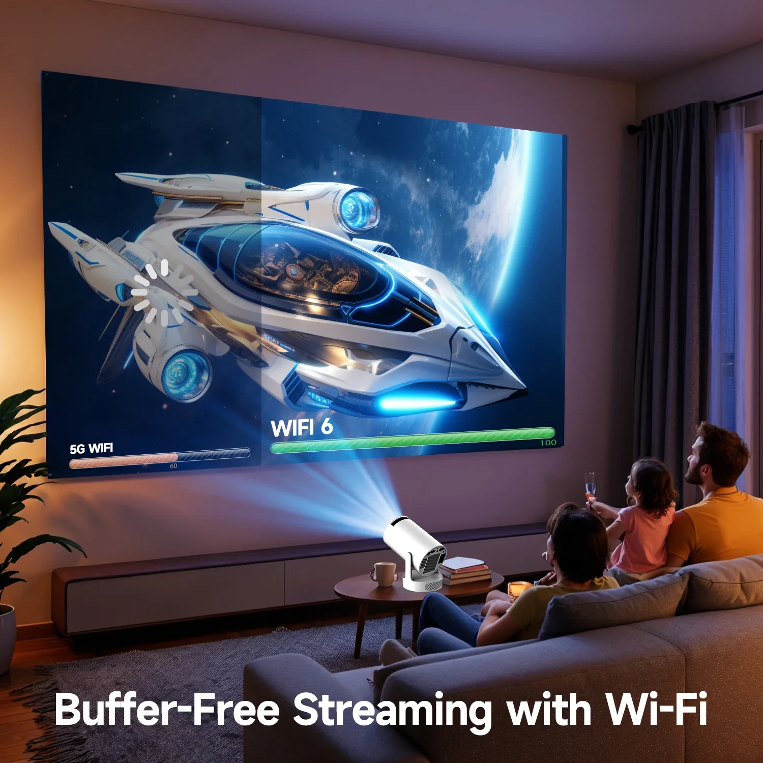 Magcubic HY300 Pro+ 8K Wifi6 Projector 290ANSI Android 14 Dual WIFI Allwinner H726 BT5.4 1280x720P Home Cinema Outdoor Portable