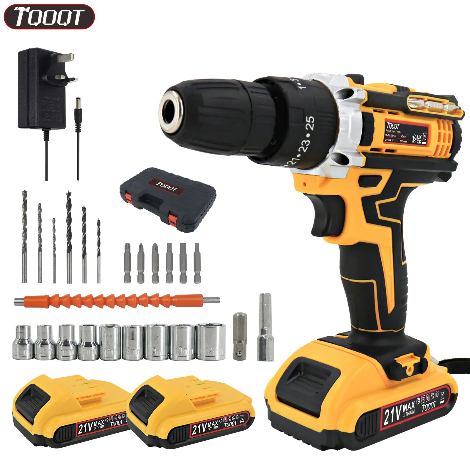 21V Cordless Screwdriver Kit with 2 Lithium Batteries & Screwdriver Bits, Handheld Power Screwdriver for Furniture Assembly, Home DIY and Daily Screw Fastening Work