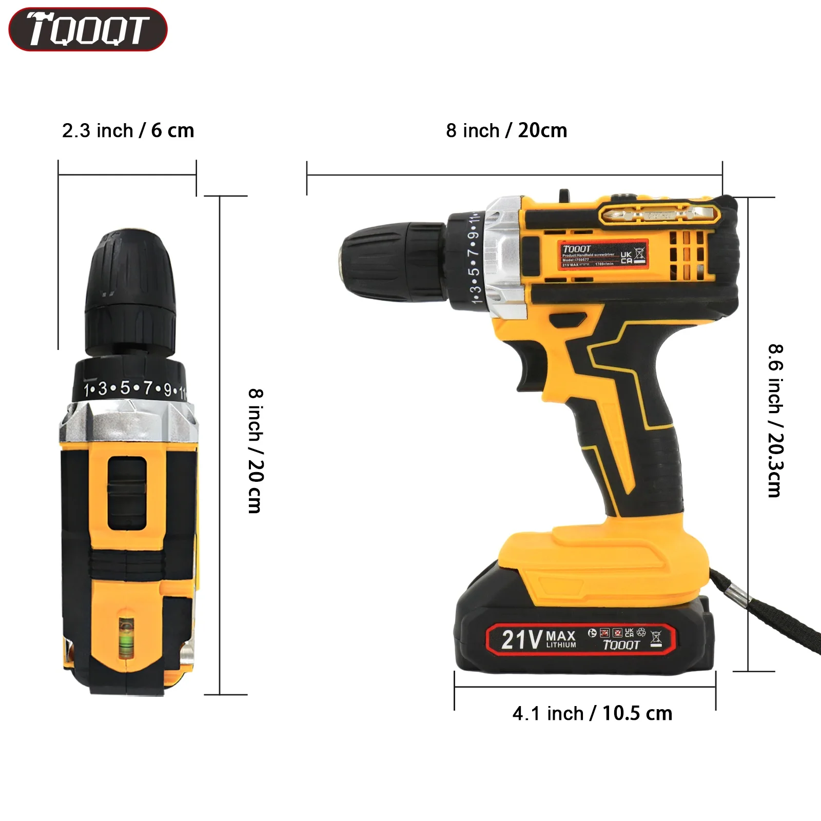 21V Cordless Screwdriver Kit with 2 Lithium Batteries & Screwdriver Bits, Handheld Power Screwdriver for Furniture Assembly, Home DIY and Daily Screw Fastening Work