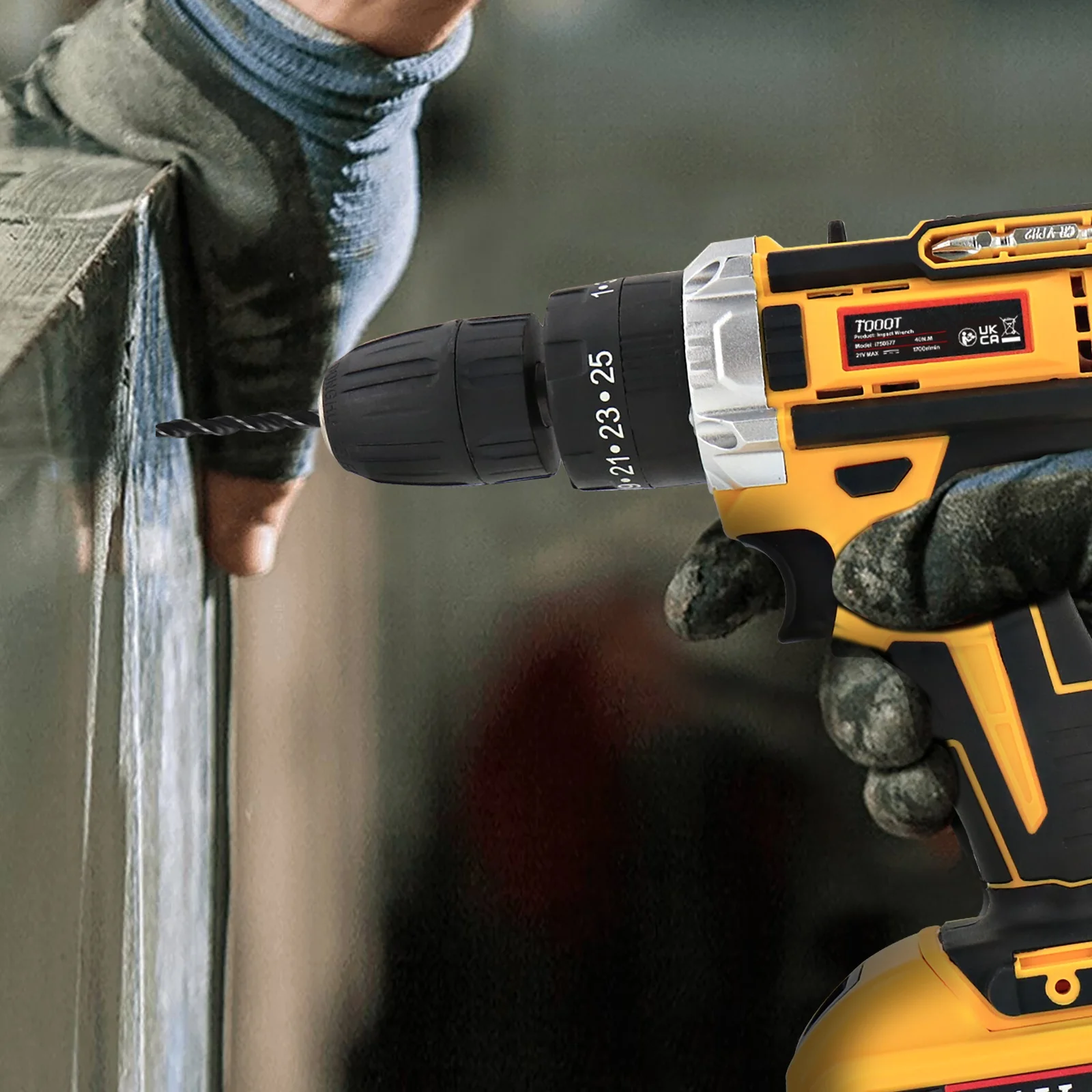 21V Cordless Screwdriver Kit with 2 Lithium Batteries & Screwdriver Bits, Handheld Power Screwdriver for Furniture Assembly, Home DIY and Daily Screw Fastening Work