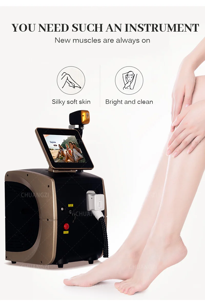 Newest Diode YAG Hair Removal Device - Triple Wavelength 2000W Power Painless and Permanent 755nm 808nm 1064nm