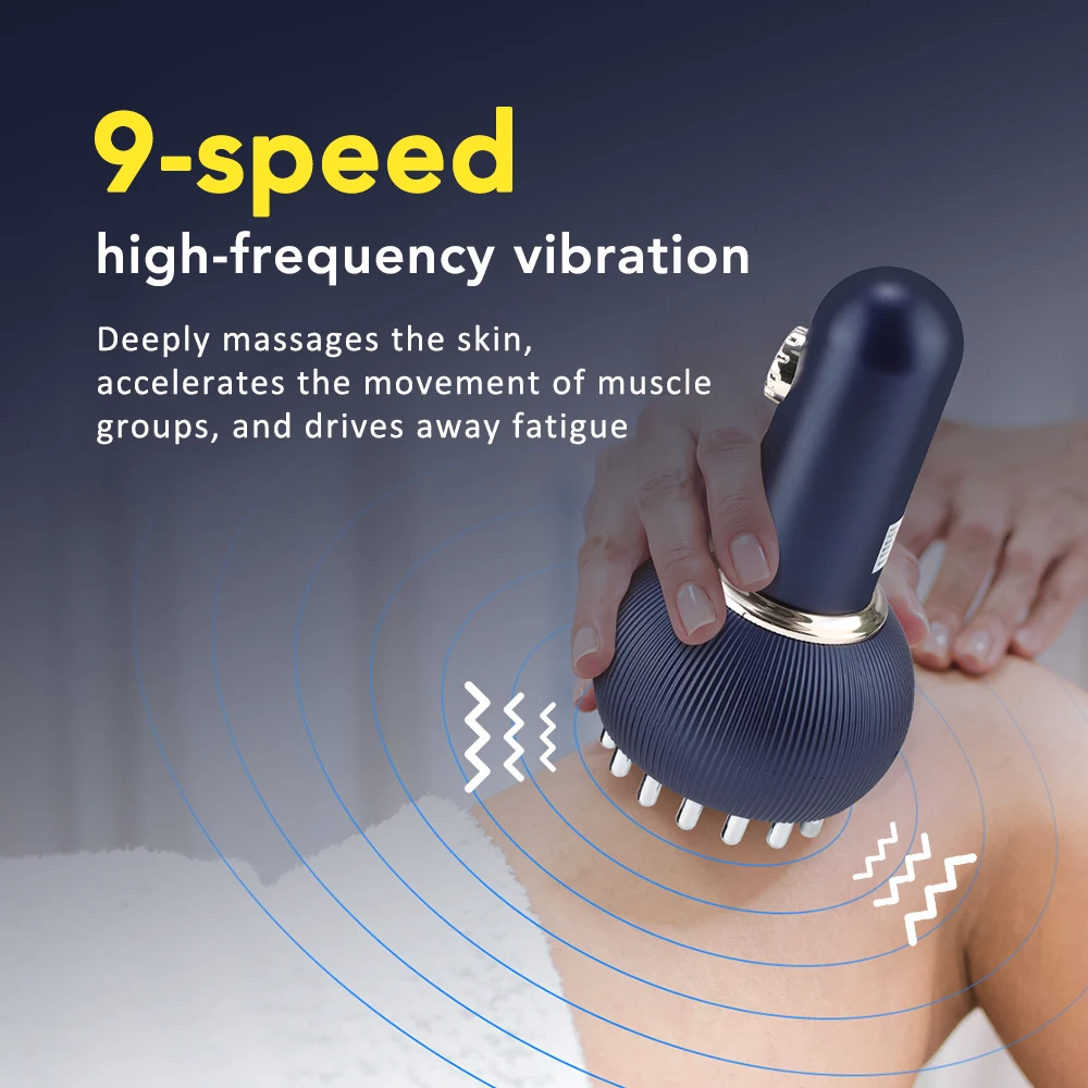 Electric Lymphatic Drainage Machine Meridian Body Massage Brush Microcurrent Anti Cellulite Guasha Physiotherapy Apparatus