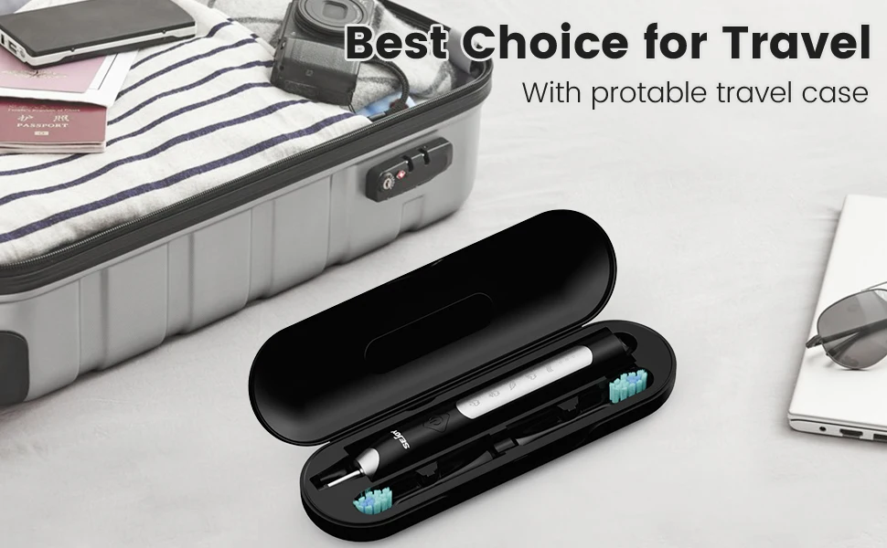 Sejoy Electric Sonic Toothbrush with 10 pcs Replacement Heads 5 Modes USB Rechargeable Waterproof Electric Tooth Brushes