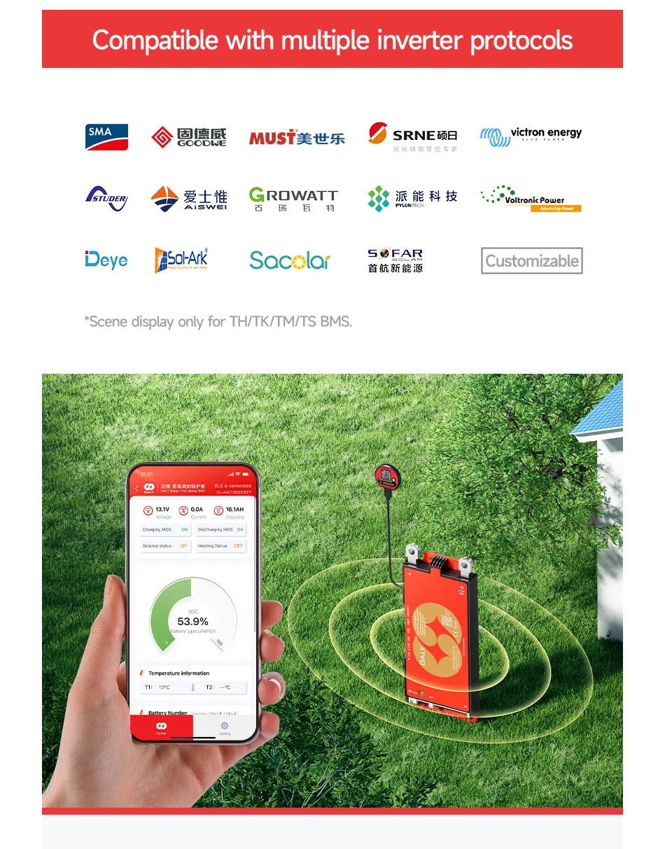 Daly Smart Active BMS 4s LiFePO4 8s 24V 16s 100A 150A 40A 60A 200A 12V 48V LiFePO4 1A Active Balance with UART RS485 WiFi Key