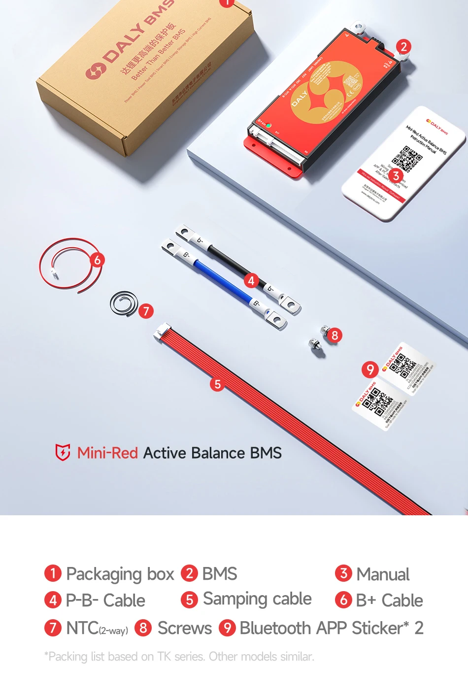 Daly Smart Active BMS 4s LiFePO4 8s 24V 16s 100A 150A 40A 60A 200A 12V 48V LiFePO4 1A Active Balance with UART RS485 WiFi Key