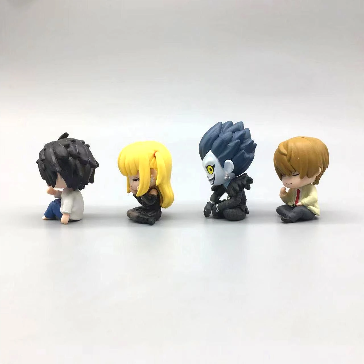 In-stock kawaii Shoulder-to-Shoulder anime death note Light Yagami Amane Misa Ryuk sitting waiting ornaments collection figures