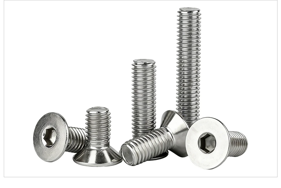 304 Stainless Steel Hexagon Socket Countersunk Head Screw DIN7991 M3 M4 M5 M6 M8 M10 M12 Allen Head Bolt Hardware Fastener