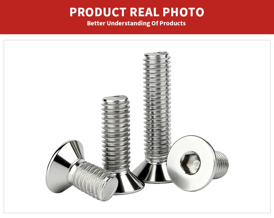 304 Stainless Steel Hexagon Socket Countersunk Head Screw DIN7991 M3 M4 M5 M6 M8 M10 M12 Allen Head Bolt Hardware Fastener