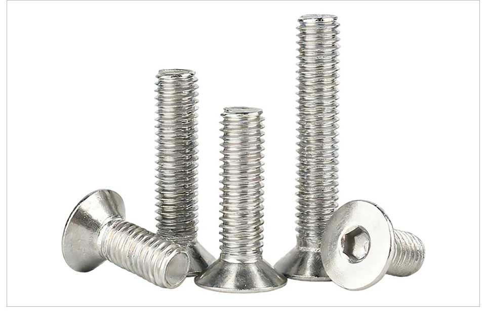 304 Stainless Steel Hexagon Socket Countersunk Head Screw DIN7991 M3 M4 M5 M6 M8 M10 M12 Allen Head Bolt Hardware Fastener