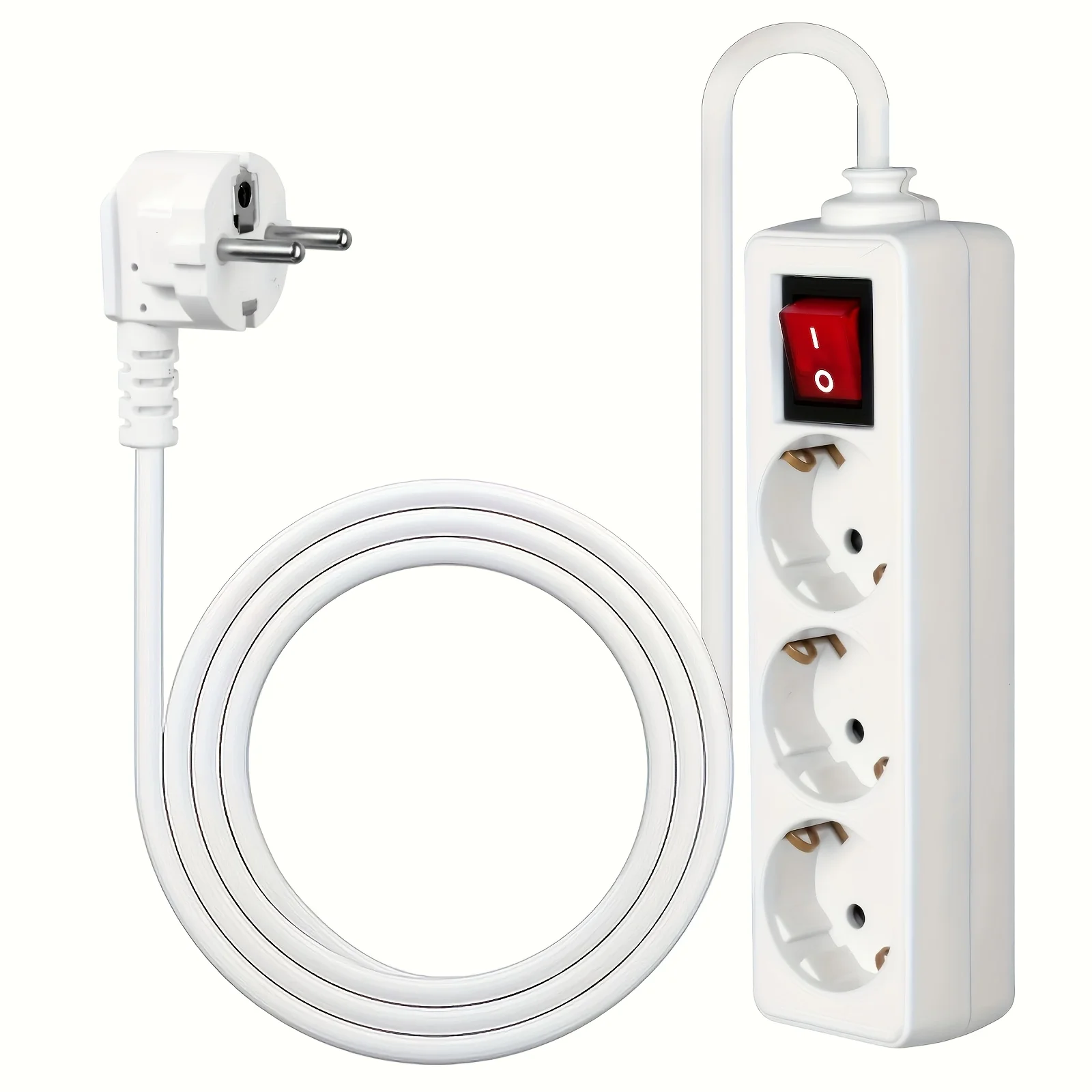 2/3/4 Multiple Sockets EU Plug with ON/OFF Switch 2M Extension Cord European Standard Adapter Expansion Socket Power Converter