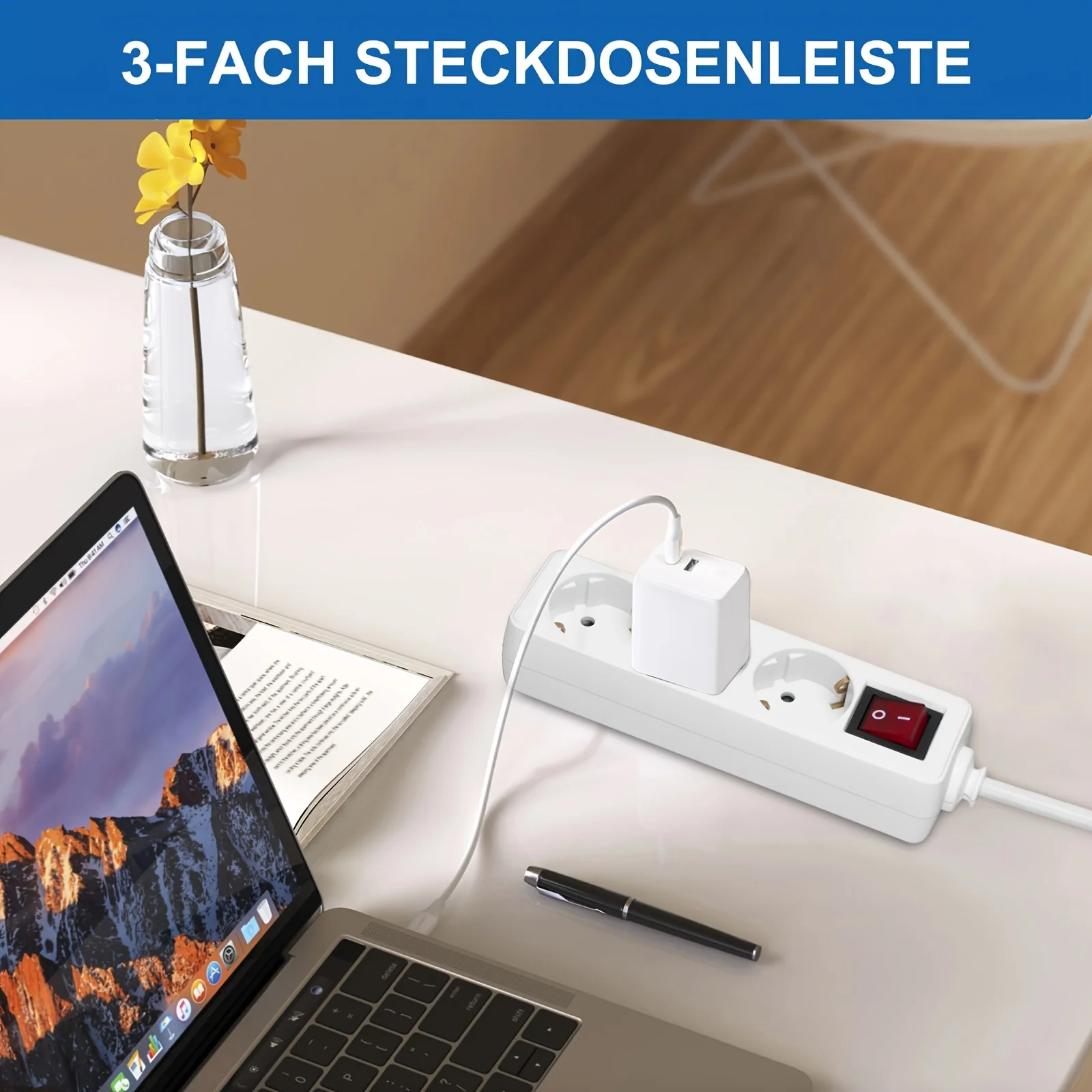 2/3/4 Multiple Sockets EU Plug with ON/OFF Switch 2M Extension Cord European Standard Adapter Expansion Socket Power Converter